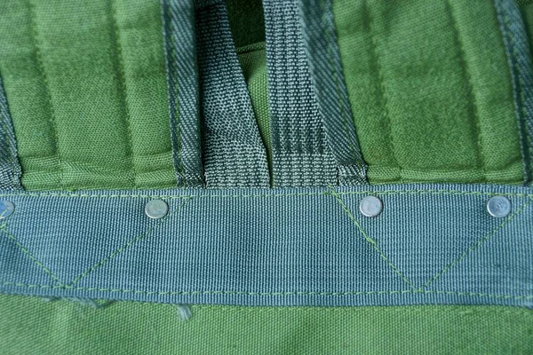 Zielona Tkanina Tekstura Shlek Plecak — Zdjęcie stockowe