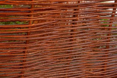 Ahşap kahverengi doku ince kırsal çit çubuklar