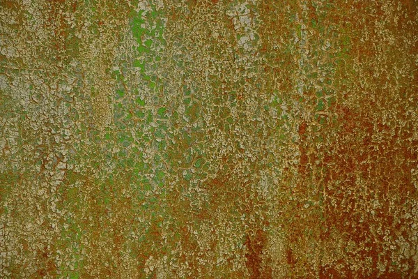 Textura Fragmento Uma Parede Ferro Enferrujado Colorido Sujo — Fotografia de Stock