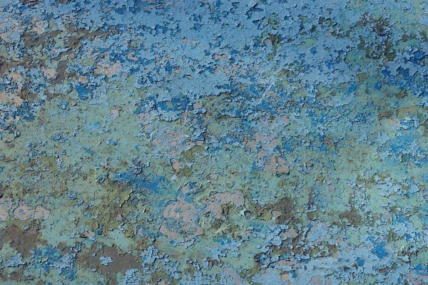 Blue Gray Colored Shabby Paint Texture Old Iron Wall — Stock Photo, Image