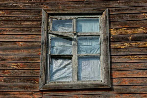 Fereastră Veche Perete Scândură Din Lemn Maro — Fotografie, imagine de stoc