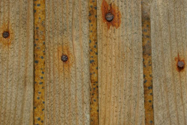 Texture Bois Brun Vieilles Planches Dans Clôture — Photo
