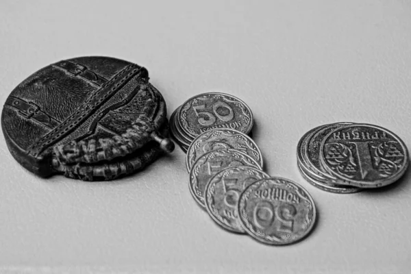 Small Purse Lot Coins — Stock Photo, Image