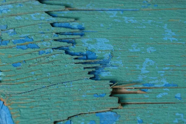 Зелено Синя Дерев Яна Текстура Старої Дошки Тріщинами — стокове фото