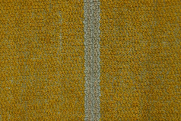 Yellow Fabric Texture Piece Cloth Gray Stripe — Stock Photo, Image