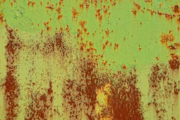 Colored Metal Texture Green Rusty Wall — Stock Photo, Image