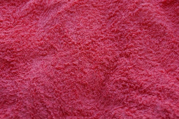 Tekstura Tkanina Czerwony Zmięty Futro Ubrania — Zdjęcie stockowe
