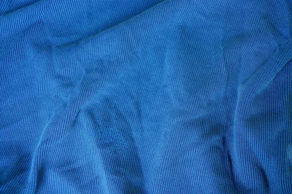 Fundo Tecido Azul Uma Peça Roupa Amassada — Fotografia de Stock