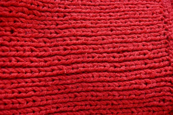 Texture Rouge Tissu Laine Sur Les Vêtements Faits Chandails — Photo