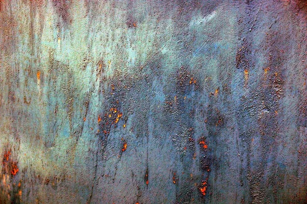 Graubrauner Hintergrund Eines Rostigen Metallstücks Der Wand — Stockfoto