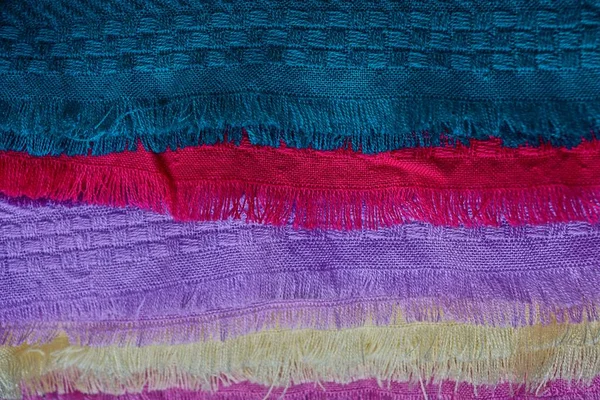 Texture of a set of colored woolen cloth