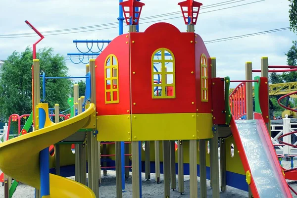 Color Design Large Toy Ship Playground Street — Stock Photo, Image