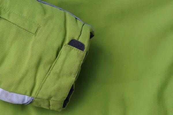 Textura Tela Verde Desde Manga Hasta Parte Chaqueta — Foto de Stock