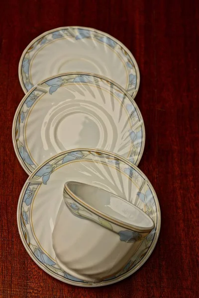 Set Cups Saucers — Stock Photo, Image