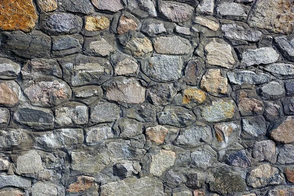 Gray Stone Texture Large Cobblestones Wall Fence — Stock Photo, Image