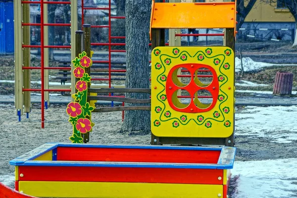 Playground Courtyard Winter — Stock Photo, Image