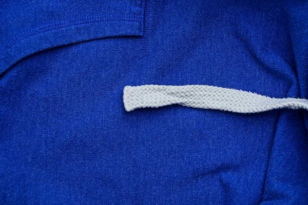 Parte Ropa Azul Con Bolsillo Encaje Blanco — Foto de Stock