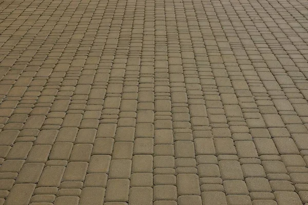 Braun Grauer Steinhintergrund Aus Ziegeln Pflasterplatten Auf Der Straße — Stockfoto