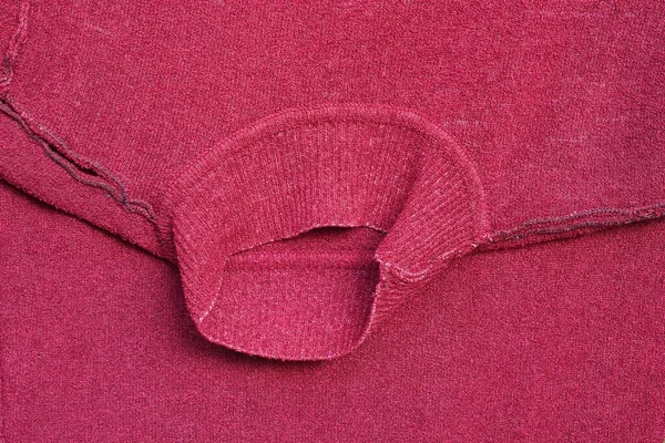 Červená Zmačkaná Textura Tkaniny Starém Svetru — Stock fotografie