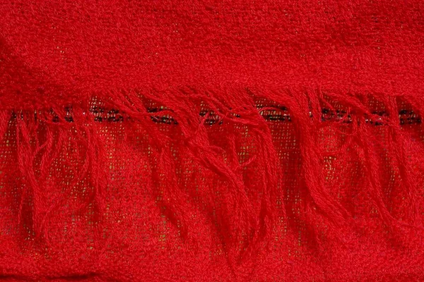 Rote Textur Aus Zerknittertem Fell Auf Der Kleidung — Stockfoto
