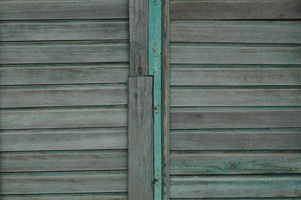 Textura Madera Verde Gris Viejas Tablas Sucias Valla —  Fotos de Stock