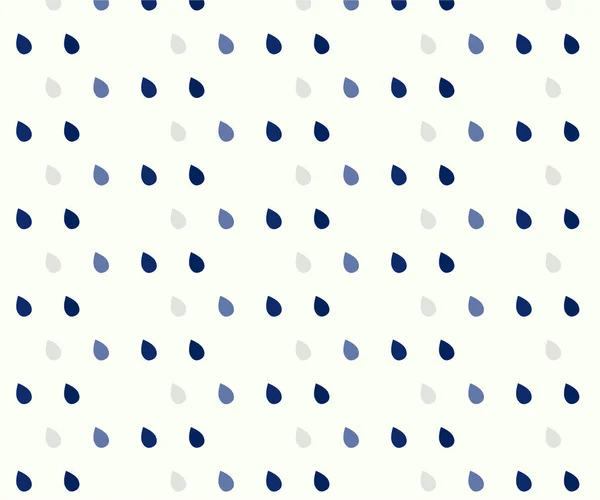 Patrón de gotas de lluvia sin costura sobre fondo azul — Vector de stock