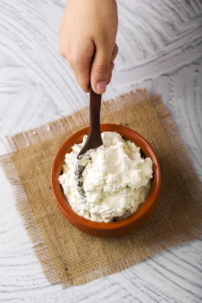 Homemade white butter — Stock Photo, Image