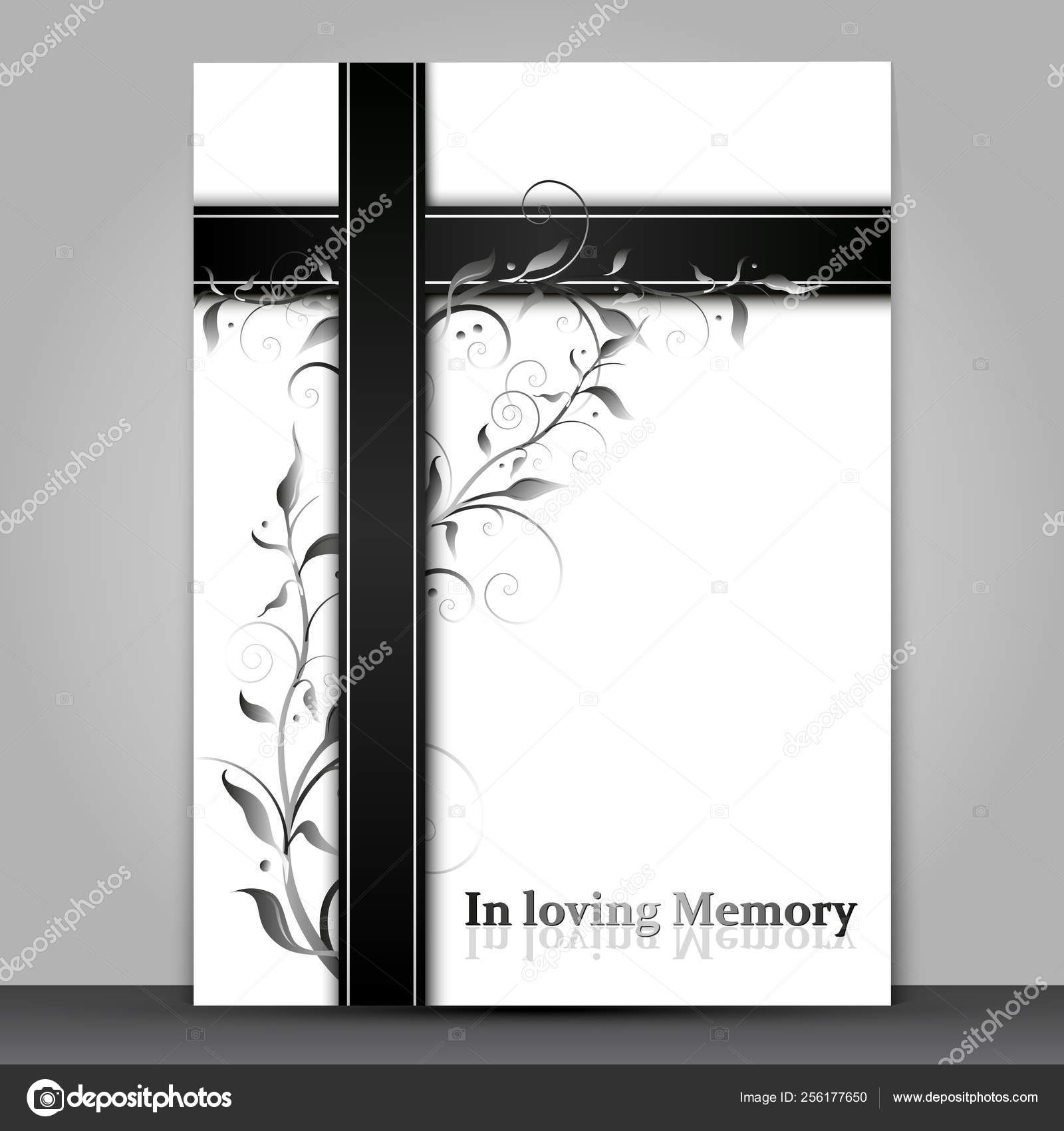 Mourning Card Effect Ornament Loving Memory Text Isolated Grey Background  Stock Vector Image by ©medicalstocks #256177650