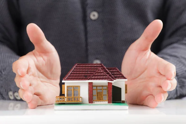 Man Hands House — Stock Photo, Image