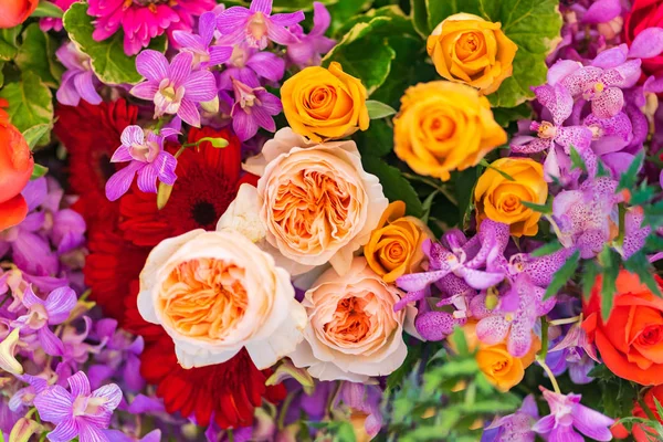 Flor Boda Mixta Fondo Floral Multicolor — Foto de Stock