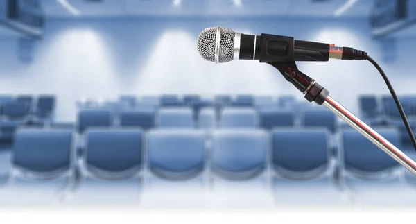 Close up of Microphone on stand in conference room