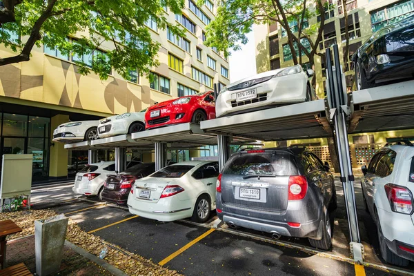 Бангкок Таиланд Сентября 2018 Года Многоуровневая Система Парковки Автомобилей Автоматизированная — стоковое фото