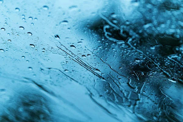 Fundo Chuva Pesada Gotas Chuva Vidro Janela Livre — Fotografia de Stock