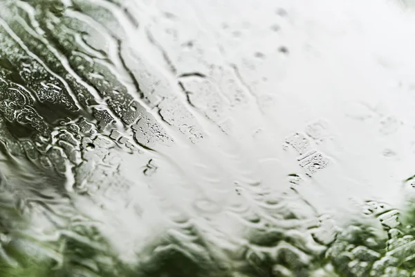 Gros Fond Pluie Gouttes Pluie Sur Verre Fenêtre Extérieur — Photo