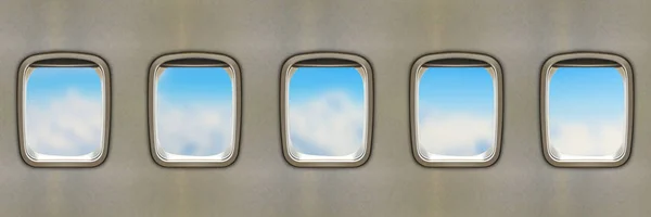 Ventanas Del Avión Concepto Vuelo —  Fotos de Stock