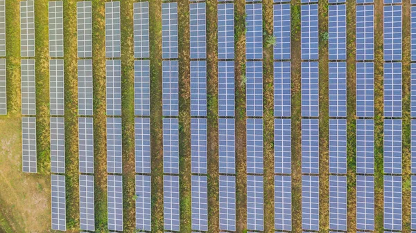 Top Luchtfoto Van Zonnepanelen — Stockfoto