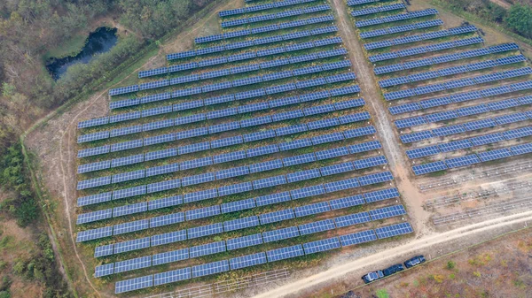 Letecký Pohled Shora Solárních Panelů — Stock fotografie