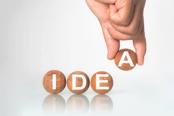 Bola de madera con concepto de palabra "IDEA" —  Fotos de Stock