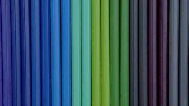 Zbliżenie Kolorowych Ołówków Tle Slider Shot — Wideo stockowe