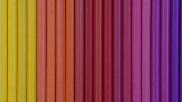 Κοντινό Πλάνο Χρωματιστά Μολύβια Φόντο Slider Shot — Αρχείο Βίντεο