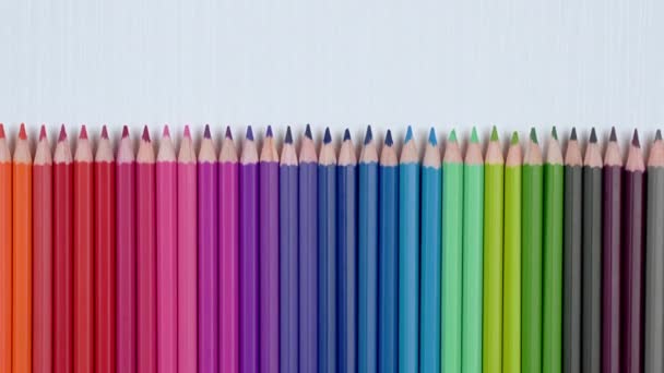 Gros Plan Crayons Couleur Fond Slider Shot — Video