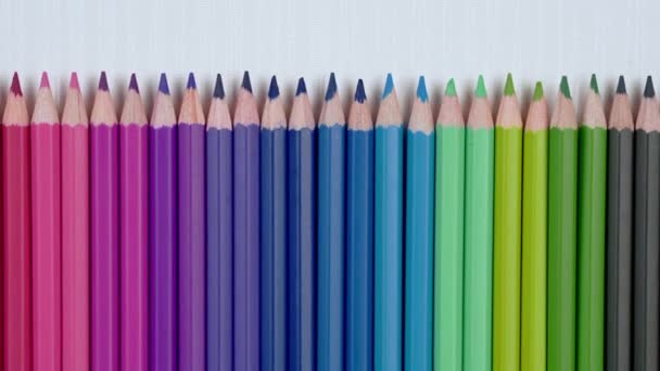 Renkli Kalemlerin Arkaplanını Kapat Kaydırıcı — Stok video