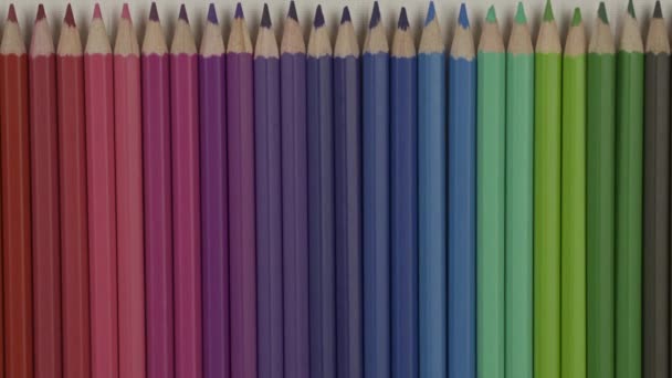 Primer Plano Fondo Lápices Colores Slider Shot — Vídeo de stock