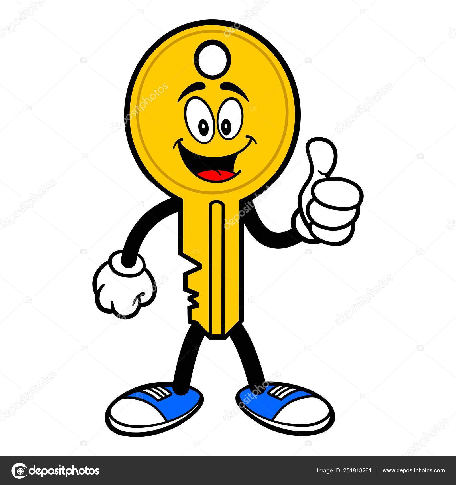 Key Mascot Thumbs Vector Cartoon Illustration Car Key Mascot Holding Stock  Vector Image by ©larryrains #251913261