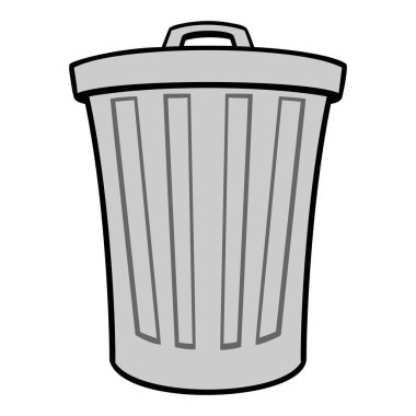Çöp kutusu - bir alüminyum çöp kutusu bir vektör karikatür çizim.