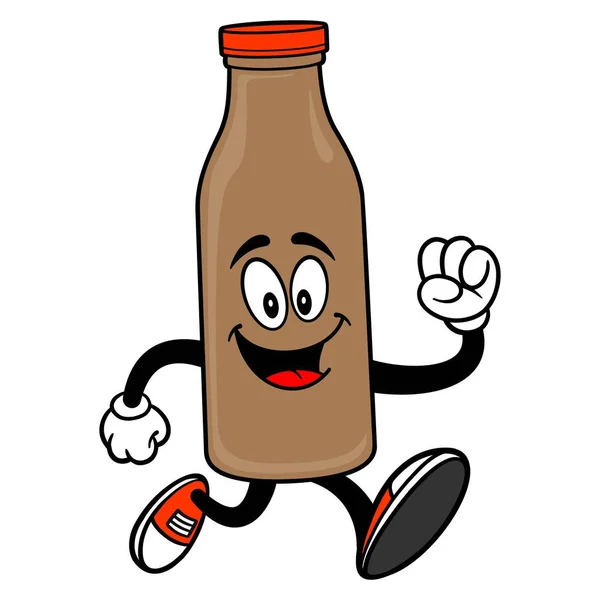 Chocolate Milk Mascot Running Vector Cartoon Illustration Chocolate Milk Mascot — Stock Vector