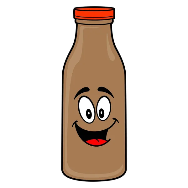 Schokoladenmilch Maskottchen Eine Vektorcartoon Illustration Eines Schokoladenmilch Maskottchens — Stockvektor