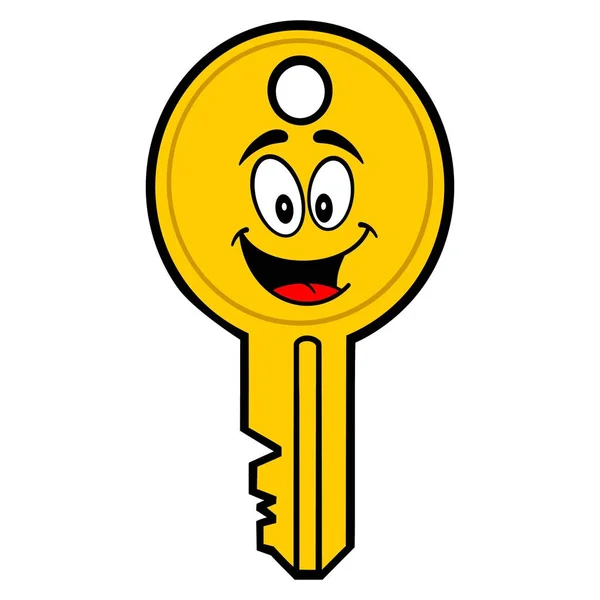 Key Mascot Vektor Tegneserie Illustration Bil Nøgle Maskot – Stock-vektor