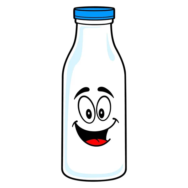 Milk Mascot Desenho Animado Ilustração Vetorial Uma Mascote Leite —  Vetores de Stock