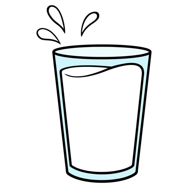 Glas Milch Vektor Cartoon Illustration Eines Glases Milch — Stockvektor